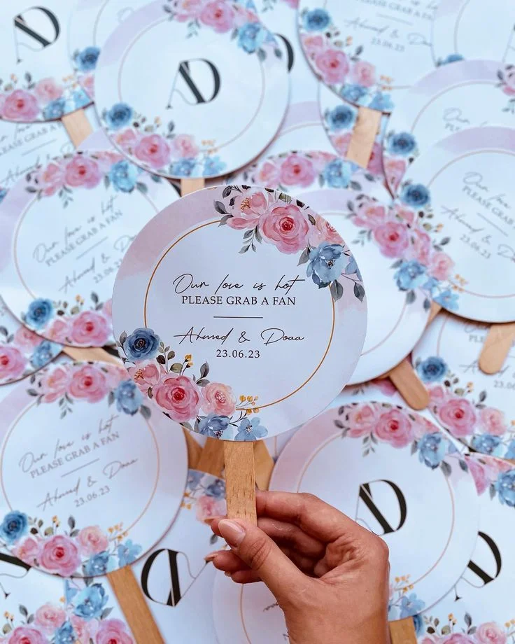 custom wedding handfan print Design 5